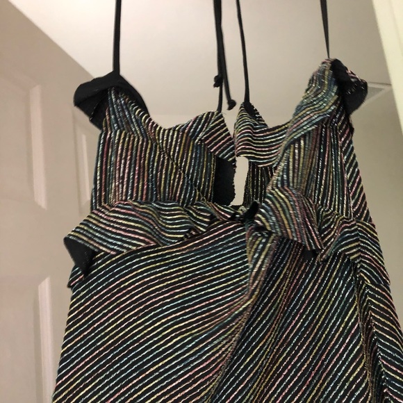 NWT Jill Jill Stuart Metallic Halter Gown - Picture 4 of 6